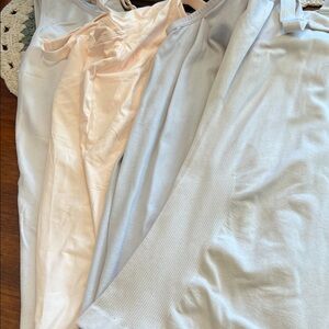 Elegant Women's Chemise in Set Two White - Off White and Beige